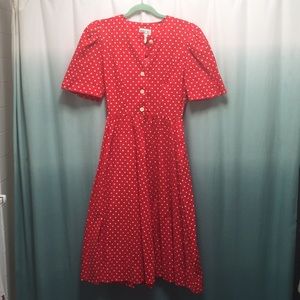 Red Polka Dot Vintage Dress